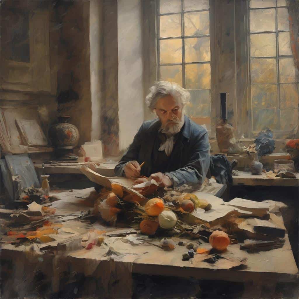 Αναγεννητική τέχνη και κοινωνική εξέλιξη σε τοπίο ακαδημαϊκού καλλιτέχνη.